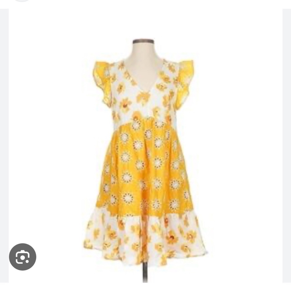 MELLODAY Yellow & White Floral Tiered Sundress